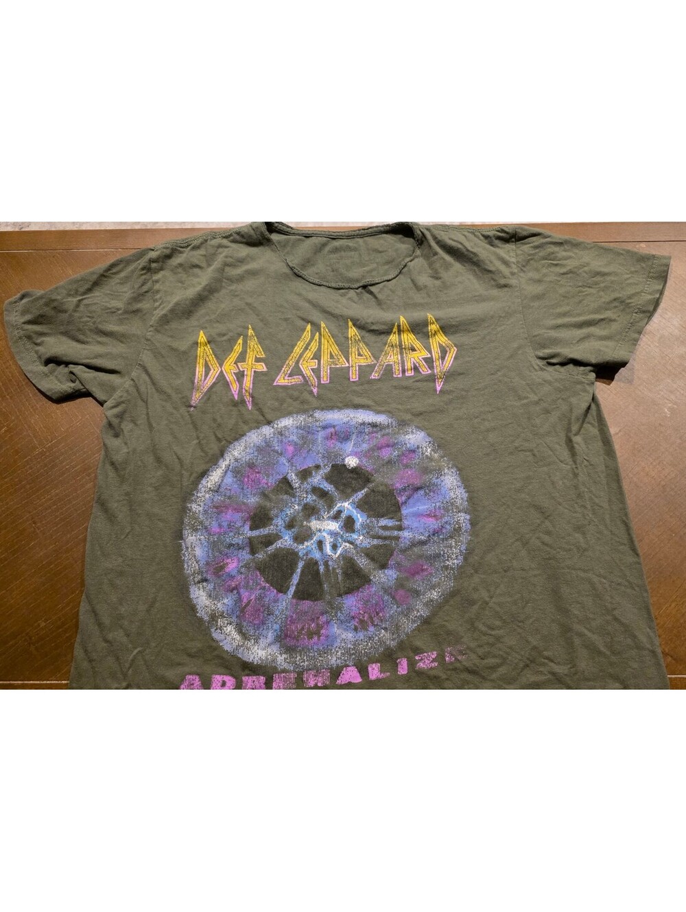 Def Leppard Vintage Graphic Band T-Shirt Green Size Large